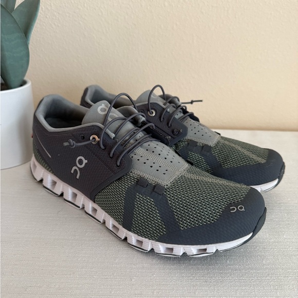 On Running Men's Gray and Green Athletic Sneakers - Picture 4 of 11